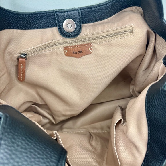 The Sak Rylan Black Leather Bag Women’s Handbag Purse EUC Medium Classic Satchel - Picture 4 of 7